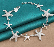 Load image into Gallery viewer, Starfish Bracelet 8 inch 925 Sterling silver charm bracelet