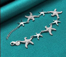 Load image into Gallery viewer, Women's Starfish Charm Bracelets 925 Sterling Silver 8 inch