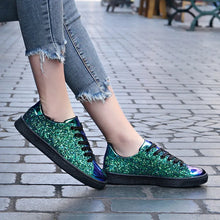 Load image into Gallery viewer, Women's Shoes Sneakers Bling Girl Glitter Casual  Breathable Lace Up Outdoor Sport Shoes