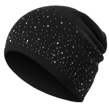 Load image into Gallery viewer, Winter Fall Hat Beanie Stylish &amp; Shiny Rhinestone Decor  Outdoor Streetwear Knitted Hat