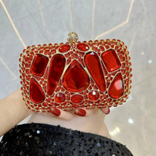 Load image into Gallery viewer, Glass Rhinestone Clutch  Purse for Women, Exquisite French Rhinestone and Glass Luxury Lightweight Chain Bag COLOR OPTIONS