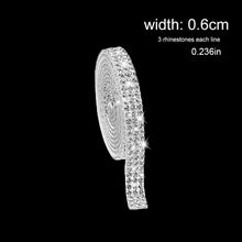Load image into Gallery viewer, 1Yd Self-Adhesive Rhinestone Ribbon Strips (2-24 Rows) - Crystal Diamonds Bling Tape for Phone/Car/Craft Decor