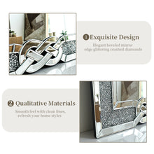 Load image into Gallery viewer, Luxury Mirror Crushed Diamond Wall Mirror Rectangular Glass Silver Vanity with Decorative Glam Bling Crystal Frame Edge size options