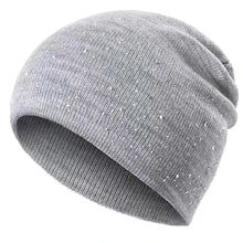 Load image into Gallery viewer, Winter Fall Hat Beanie Stylish &amp; Shiny Rhinestone Decor  Outdoor Streetwear Knitted Hat