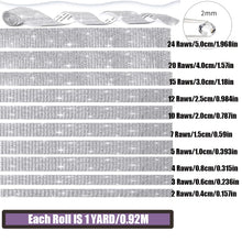 Load image into Gallery viewer, 1Yd Self-Adhesive Rhinestone Ribbon Strips (2-24 Rows) - Crystal Diamonds Bling Tape for Phone/Car/Craft Decor