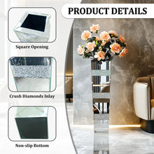 Load image into Gallery viewer, Modern Floor Flower Vase Decorative Crystal Silver Standing Mirrored Flower Vase Floral Arrangement Vase (2 sizes)