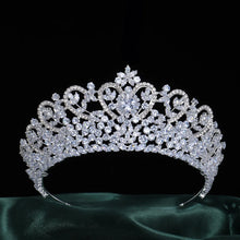 Load image into Gallery viewer, Luxury Tiara For Wedding Bride Headpiece Cubic Zirconia Princess Queen Bridal Tiaras Crowns For Women Pageant Prom Headdress