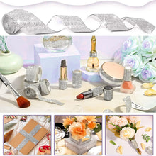 Load image into Gallery viewer, 1Yd Self-Adhesive Rhinestone Ribbon Strips (2-24 Rows) - Crystal Diamonds Bling Tape for Phone/Car/Craft Decor