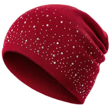 Load image into Gallery viewer, Winter Fall Hat Beanie Stylish &amp; Shiny Rhinestone Decor  Outdoor Streetwear Knitted Hat