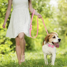 Load image into Gallery viewer, Pet Collar and Leash Set Bling with Rhinestones and Bow&#39;s Color Options