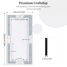 Load image into Gallery viewer, Luxury Mirror Crushed Diamond Wall Mirror Rectangular Glass Silver Vanity with Decorative Glam Bling Crystal Frame Edge size options