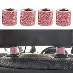 Car Headrest Collars Fashion Bling Car Interior Decoration Rings Chrome Rhinestone Vehicle Seat Accessories