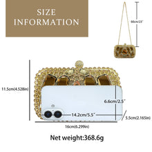 Load image into Gallery viewer, Glass Rhinestone Clutch  Purse for Women, Exquisite French Rhinestone and Glass Luxury Lightweight Chain Bag COLOR OPTIONS