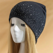 Load image into Gallery viewer, Winter Fall Hat Beanie Stylish &amp; Shiny Rhinestone Decor  Outdoor Streetwear Knitted Hat