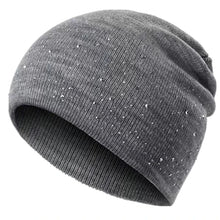 Load image into Gallery viewer, Winter Fall Hat Beanie Stylish &amp; Shiny Rhinestone Decor  Outdoor Streetwear Knitted Hat
