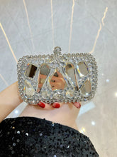 Load image into Gallery viewer, Glass Rhinestone Clutch  Purse for Women, Exquisite French Rhinestone and Glass Luxury Lightweight Chain Bag COLOR OPTIONS