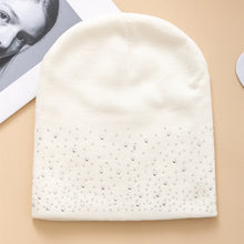 Load image into Gallery viewer, Winter Fall Hat Beanie Stylish &amp; Shiny Rhinestone Decor  Outdoor Streetwear Knitted Hat