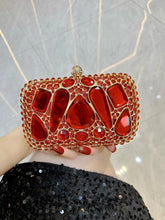 Load image into Gallery viewer, Glass Rhinestone Clutch  Purse for Women, Exquisite French Rhinestone and Glass Luxury Lightweight Chain Bag COLOR OPTIONS