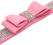 Load image into Gallery viewer, Pet Collar and Leash Set Bling with Rhinestones and Bow&#39;s Color Options