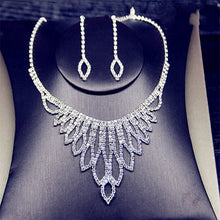 Load image into Gallery viewer, Women&#39;s Jewelry Sets Rhinestone Tassel Designs Necklace -Earrings Long Bling Crystal Rhinestones Tassel For Formals Party and Weddings