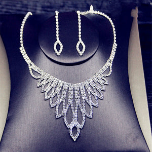 Women's Jewelry Sets Rhinestone Tassel Designs Necklace -Earrings Long Bling Crystal Rhinestones Tassel For Formals Party and Weddings