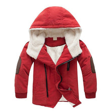 Load image into Gallery viewer, Boys Winter Jacket- Coat Thick High Quality Woolen Winter Coat Kids 3T-12 Red/Blue