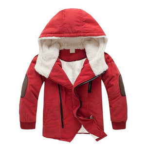 Boys Winter Jacket- Coat Thick High Quality Woolen Winter Coat Kids 3T-12 Red/Blue