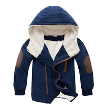 Load image into Gallery viewer, Boys Winter Jacket- Coat Thick High Quality Woolen Winter Coat Kids 3T-12 Red/Blue