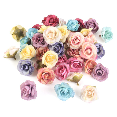 Silk Flowers Rose Heads 10pcs Artificial Flowers 1 1/2