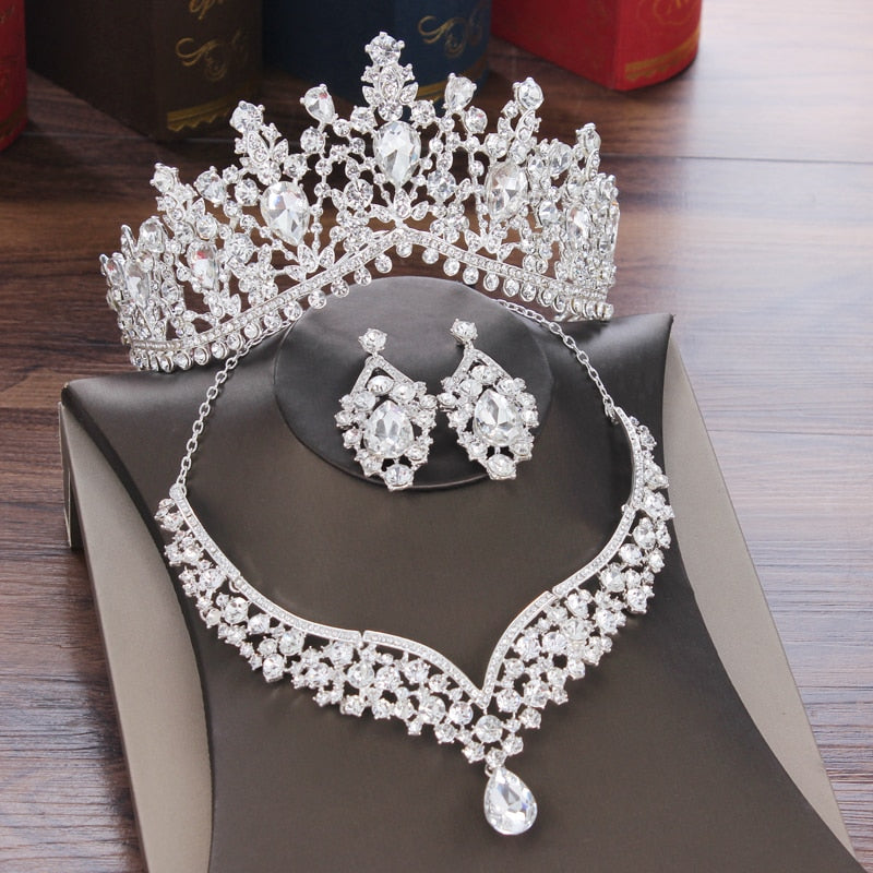  3 Pieces Wedding Bridal Rhinestone Crystal Jewelry Set