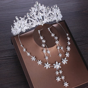 Luxury Bridal Wedding Crowns Tiara /Jewelry Sets Cubic Zirconia Crown- Earrings- Necklace (10) Designs pageant jewelry