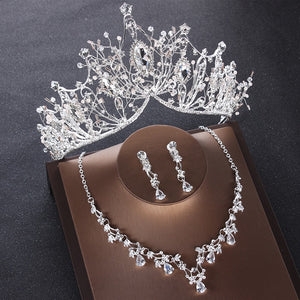 Luxury Bridal Wedding Crowns Tiara /Jewelry Sets Cubic Zirconia Crown- Earrings- Necklace (10) Designs pageant jewelry