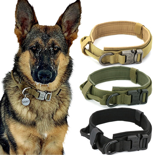 Dog Collar Adjustable Military Tactical Design Control Handle for Training Pet Small and Large Dogs