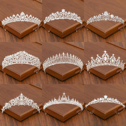 Wedding Bridal Crown Tiara 29 design options silver and rhinestones