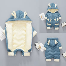 Load image into Gallery viewer, Newborn/Toddler Unisex Winter Snowsuit Coat/Jumpsuit Deer &amp; Antlers Design Thick lining