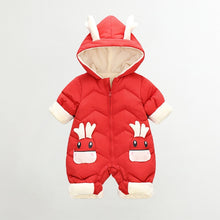 Load image into Gallery viewer, Newborn/Toddler Unisex Winter Snowsuit Coat/Jumpsuit Deer &amp; Antlers Design Thick lining