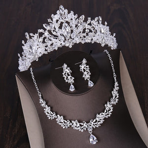 Luxury Bridal Wedding Crowns Tiara /Jewelry Sets Cubic Zirconia Crown- Earrings- Necklace (10) Designs pageant jewelry