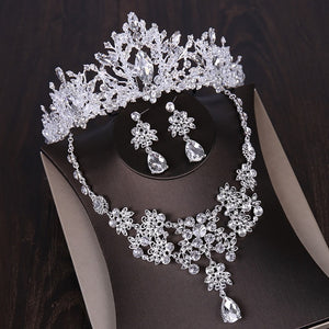 Luxury Bridal Wedding Crowns Tiara /Jewelry Sets Cubic Zirconia Crown- Earrings- Necklace (10) Designs pageant jewelry