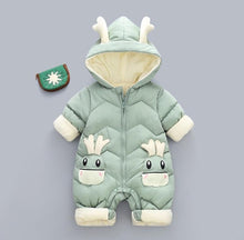 Load image into Gallery viewer, Newborn/Toddler Unisex Winter Snowsuit Coat/Jumpsuit Deer &amp; Antlers Design Thick lining