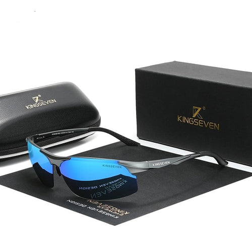 Men's Polarized Aluminum Sunglasses  Mirror Lens Sports, driving, fishing, Aviation Eyewear  Lenses Blue