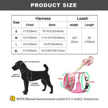 Load image into Gallery viewer, Dog Harness and Leash Set Nylon Breathable Padded Print COLOR OPTIONS Small-Medium- Large-XL