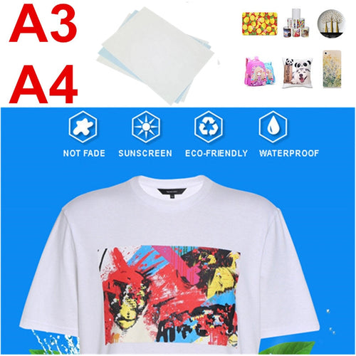 Heat Transfer Paper A3/A4 Sublimation Inkjet Polyester Cotton only- Mugs- Wood -Glass- Rock - Phone Cases