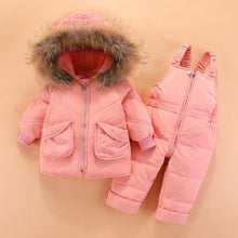 Load image into Gallery viewer, Toddler&#39;s Winter Snow Suit Set Coat and overall Pants