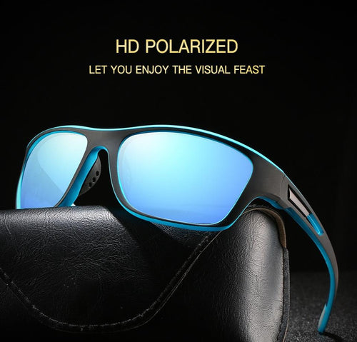 Sunglasses HD Polarized Mirrored Sports Classic Square design Unisex Polycarbonate blue lense
