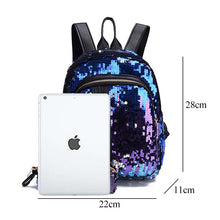 Load image into Gallery viewer, Women&#39;s-Girl&#39;s Bling Backpack 2pcs/set Sequins School Bag with Pencil Case cosmetic Clutch bag COLOR OPTIONS